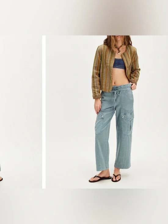 NWT Free People We The Free Park Ave Pants - autumn sky blue - medium - Picture 5 of 9